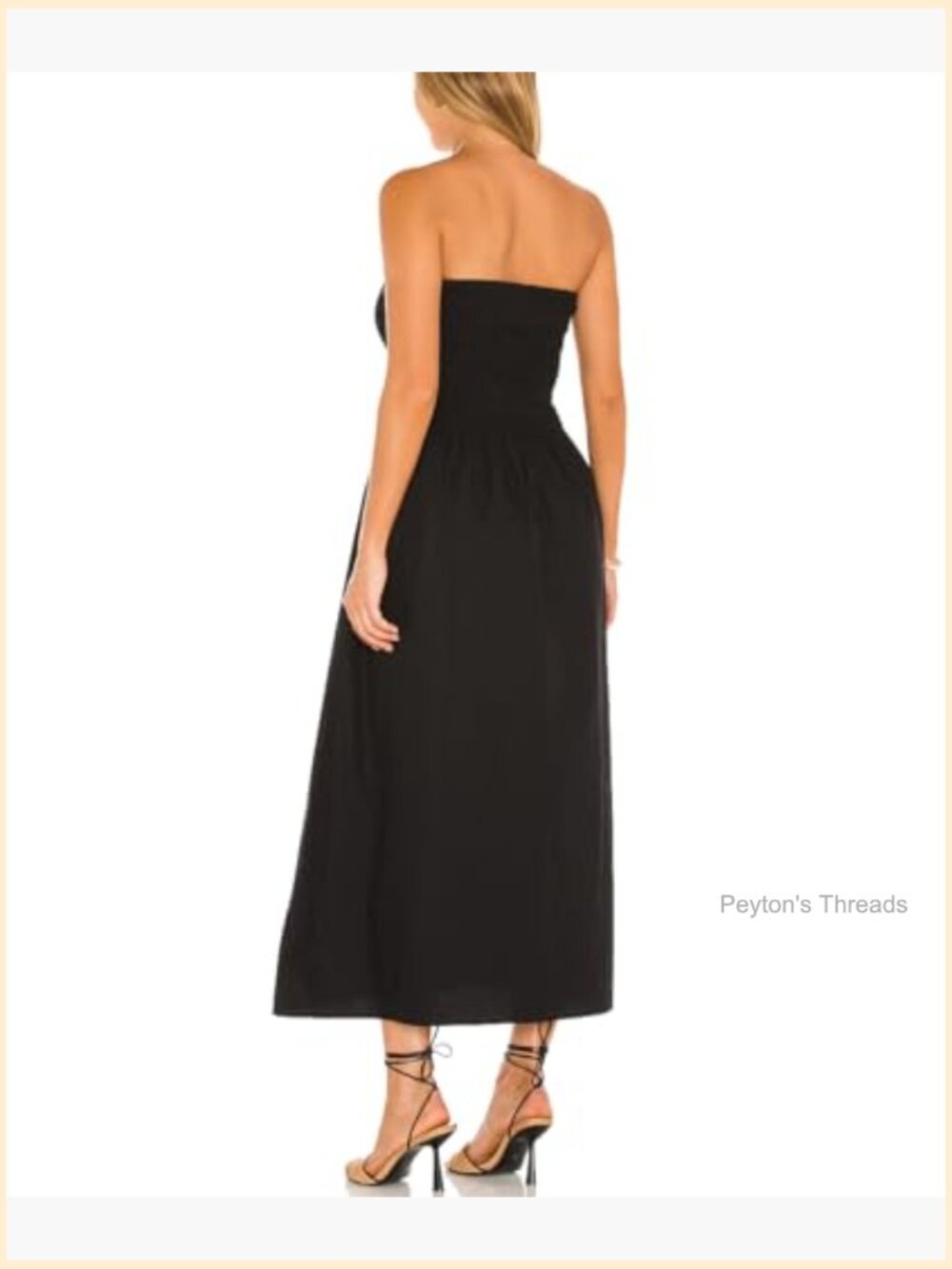 Women Strapless Tube Maxi Dress Flowy Swing Long Sundress Sleeveless Boho Beach - Picture 4 of 6